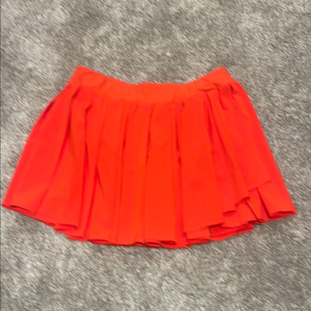 Outdoor Voices Orange Pleated Skater Mini Skort